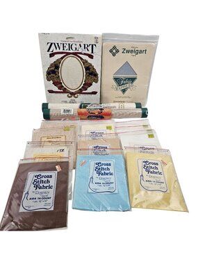 Assorted Cross Stitch Fabric Bundle Aida Zweigart Charles Craft Regency